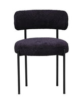 Oscar Black Boucle Dining Chair 45cm Black Boucle Polyester