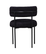 Oscar Black Boucle Dining Chair 45cm Black Boucle Polyester