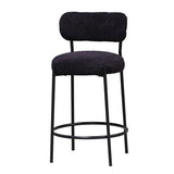 Oscar Black Boucle Barstool 65cm Black