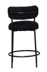 Oscar Black Boucle Barstool 65cm Black