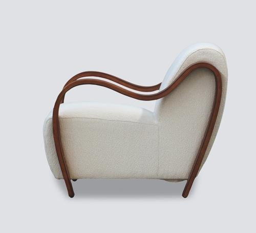 Ascot Club Chair with White Teddy Fabric