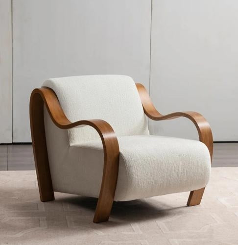 Ascot Club Chair with White Teddy Fabric