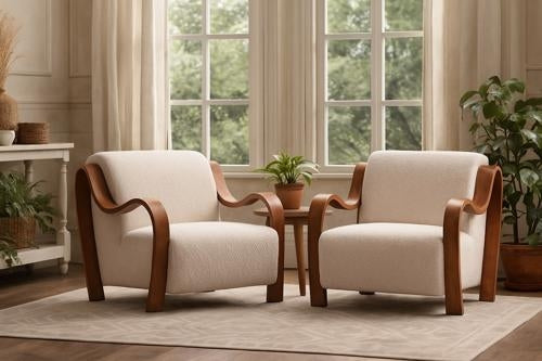Ascot Club Chair with White Teddy Fabric