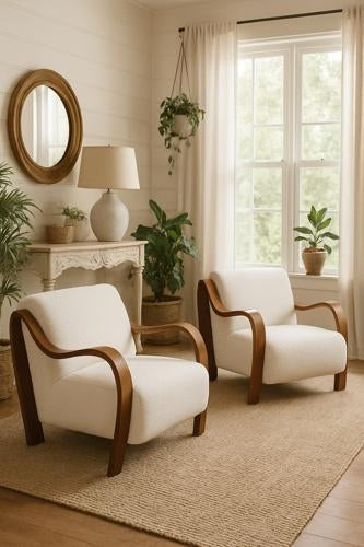Ascot Club Chair with White Teddy Fabric