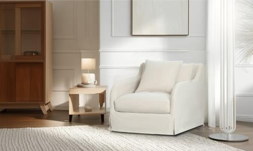 Provencal Slip Cover Armchair Salt & Pepper