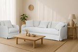 Provencal Slip Cover Armchair Salt & Pepper