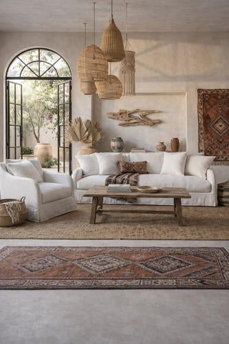 Provencal Slip Cover Armchair Salt & Pepper