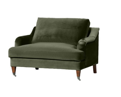 Thornfield 1.5 Armchair Olive Velvet
