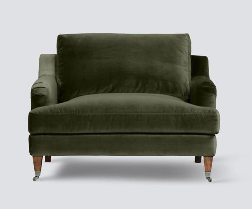 Thornfield 1.5 Armchair Olive Velvet
