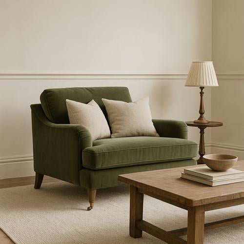 Thornfield 1.5 Armchair Olive Velvet