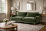 Thornfield 3 Seater Sofa Olive Velvet