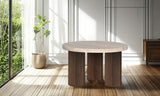 Hearthstone Travertine Coffee Table Travertine with Walnut Ash Legs PR2100