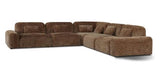 Arcadia Sectional Sofa Middle Single Hunter Brown / Black