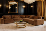 Arcadia Sectional Sofa Corner Hunter Brown / Black