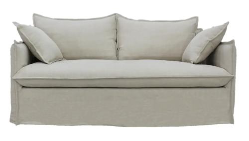 Chantilly Signature Slip Cover 2 Seat Sofa Salt & Pepper