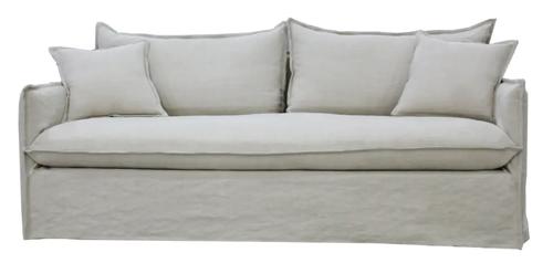 Chantilly Signature Slip Cover 3 Seat Sofa Salt & Pepper