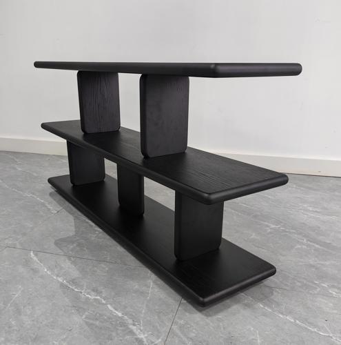 Low Shelving Unit Black Oak