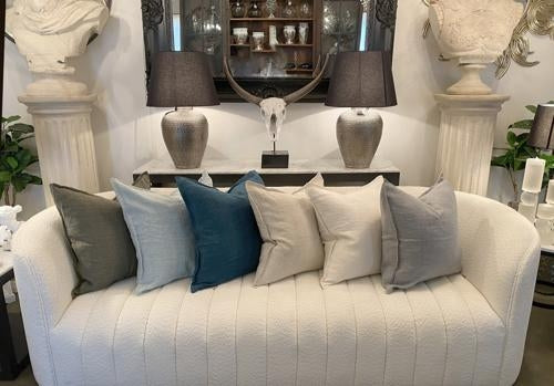 Linen Cushion Cover Mint 550x550mm
