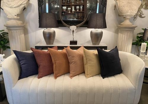 Linen Cushion Cover Sandstone 550x550mm