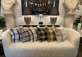 Linen Cushion Cover Ivory / Denim / Blue 550x550mm