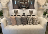 Linen Cushion Cover Ivory / Charcoal 550x550mm