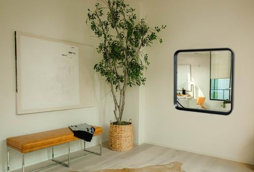 Black Oak Square Framed Mirror 800x800mm