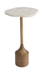 Marble Top Side Table Walnut