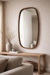 Oval Mirror Walnut 1200x600x50mm
