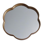 Round Squiggle Mirror Walnut 800x800x65mm