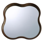Square Squiggle Mirror Walnut 800x800x65mm