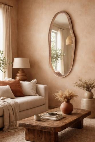 Squiggle Mirror Walnut 520x1500x30mm UH5010