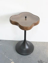 Clover Side Table withglass Lid Walnut / Black 360x325x510mm