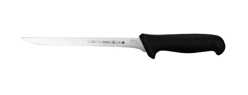 Mundial 20cm filleting knife with semi-flexible stainless steel blade and ergonomic handle for precision and comfort.