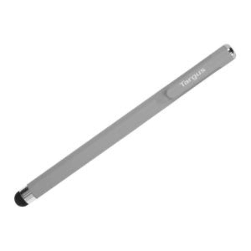 Targus Smooth Glide Stylus in grey, featuring a precision tip for smoother scrolling and reduced screen smudges.