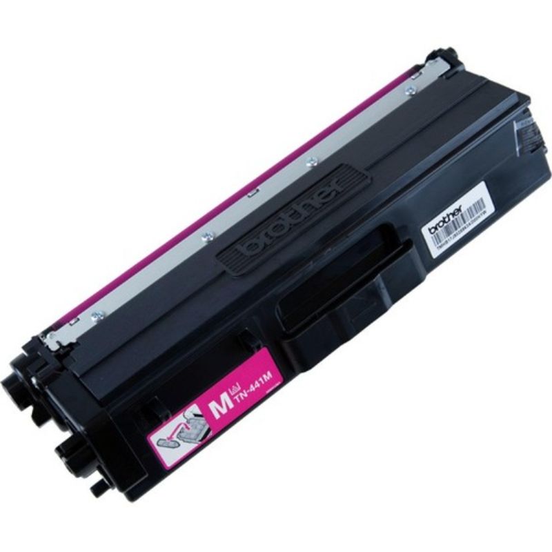 Brother TN441 magenta toner cartridge for laser printers, standard yield of 1800 pages, ideal for vibrant color printing.