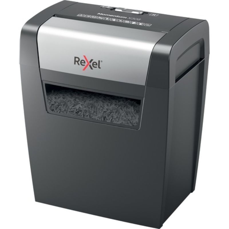 Kensington Rexel Momentum X308 Paper Shredder - Cross Cut - 8 Per Pass - for shr