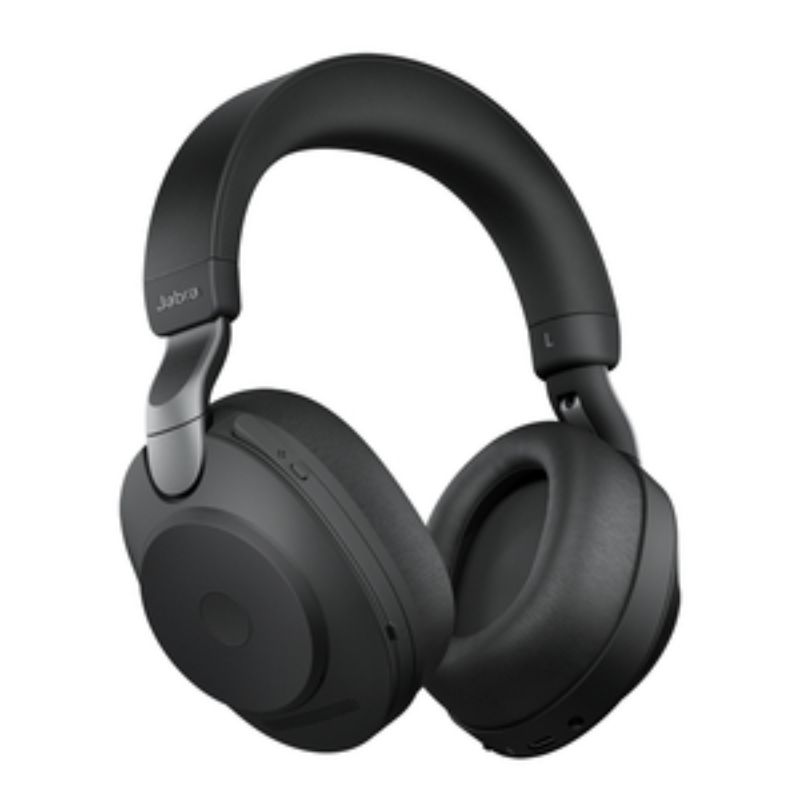 Jabra Evolve2 85 wireless headset with over-the-head design, noise-canceling mics, and superior comfort for professionals.