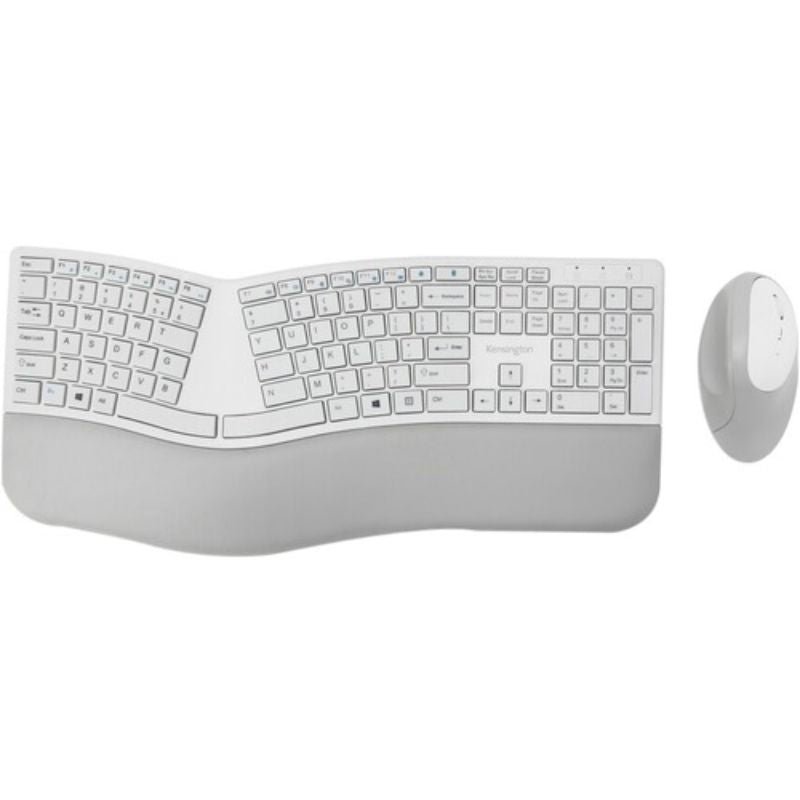 Kensington Pro Fit Ergo Wireless Keyboard and Mouse-Gray - Retail - USB Wireless