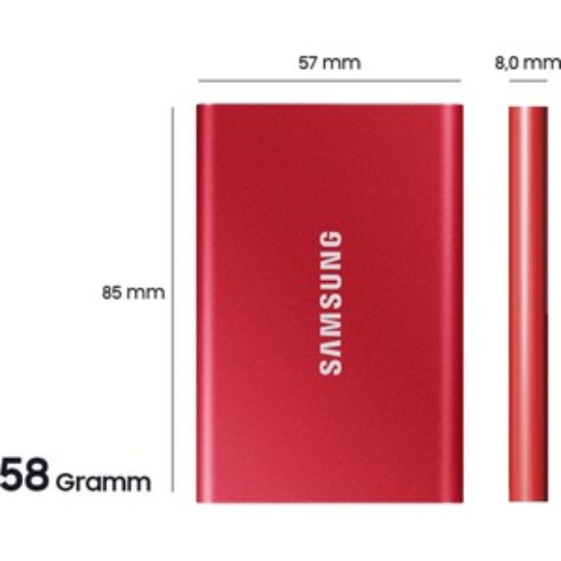 Samsung T7 MU-PC1T0R/WW 1 TB Portable Solid State Drive - External - PCI Express