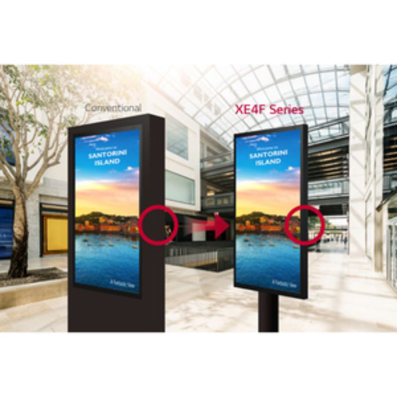 LG 55XE4F 55-inch digital signage display with 1080p resolution, Direct LED technology, and multiple connectivity options.