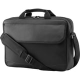 Sleek black HP Prelude Carrying Case, water-resistant, for 13"-15.6" notebooks, with ergonomic strap and multiple pockets.