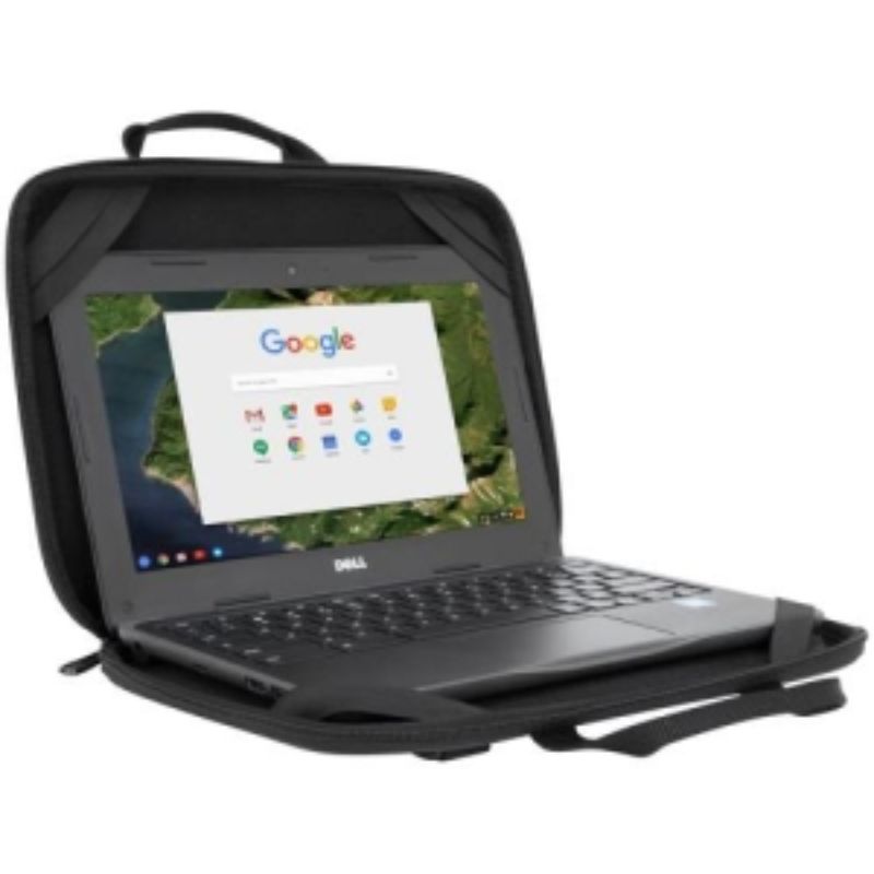 Targus 11.6in Work-in Essentials Case for Chromebook, featuring elastic straps for secure use and protection against damage.