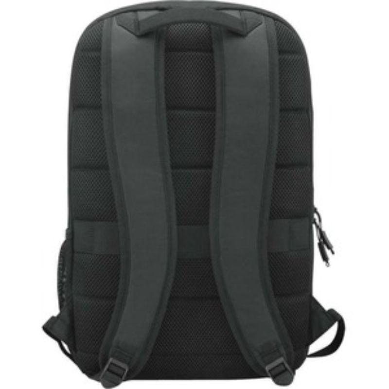 Lenovo Essential Backpack in black, designed for 16-inch notebooks, features padded protection and multiple storage pockets.