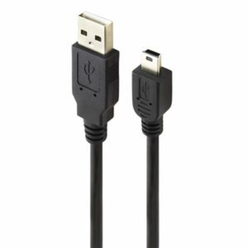 Black Alogic USB 2.0 Type A to Type B Mini Cable, 5 m, for data transfer and charging of mini USB devices.