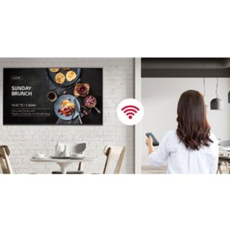 LG 65UL3J-B WebOS UHD Signage: 65" Ultra HD display with vibrant colors, slim design, and versatile connectivity for effective advertising.