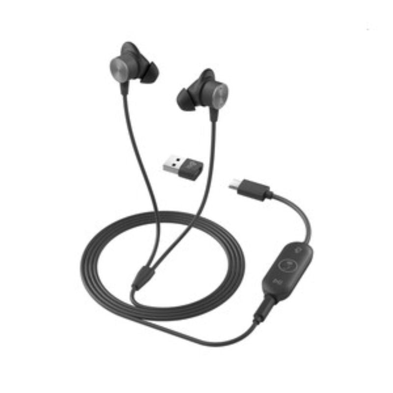 Logitech Zone Wired Earbuds - Stereo - Mini-phone (3.5mm), USB Type A, USB Type