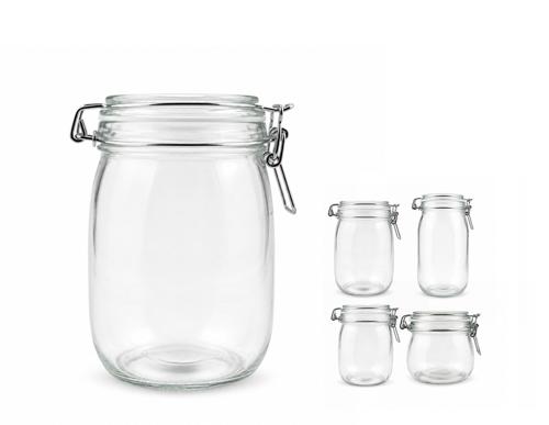Max Brand Clip Top Glass Jar 1000ml - Pack of 24