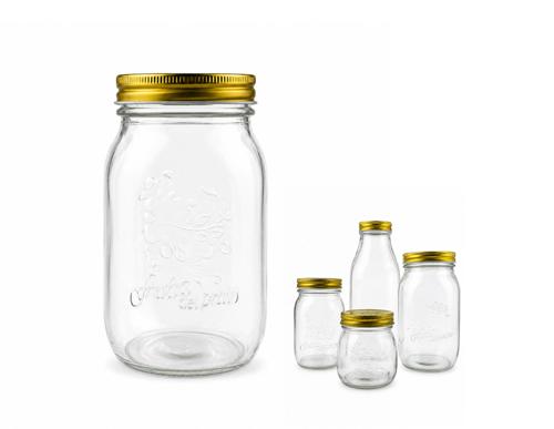 Max Brand Roma Glass Jar with Gold Lid 1039ml - Pack of 24