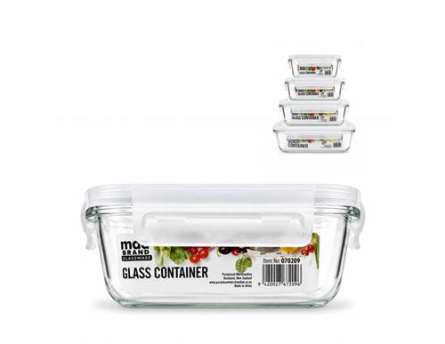 Max Brand Glass Rectangle Container 360ml - Pack of 24