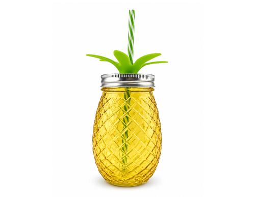 Max Brand Pineapple Drinking Jar with Straw 520ml - Pack of 12